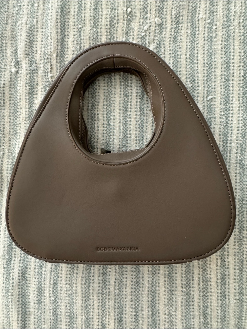BCBGMAXAZRIA taupe Leather Top-Handle Bag